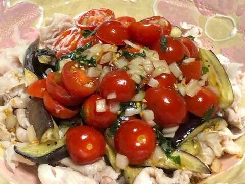 茄子とミニトマトの冷しゃぶサラダ